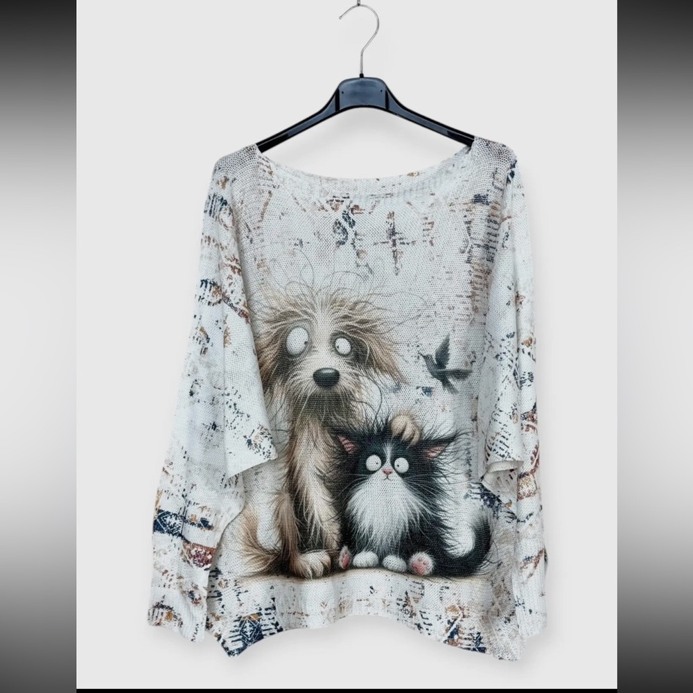 MADE IN ITALY ShopEvelynne Animal Print Women's Top - White and Brown